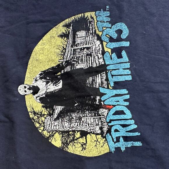 Friday The 13th Horror Graphic T-Shirt Navy Blue Large - Picture 3 of 4
